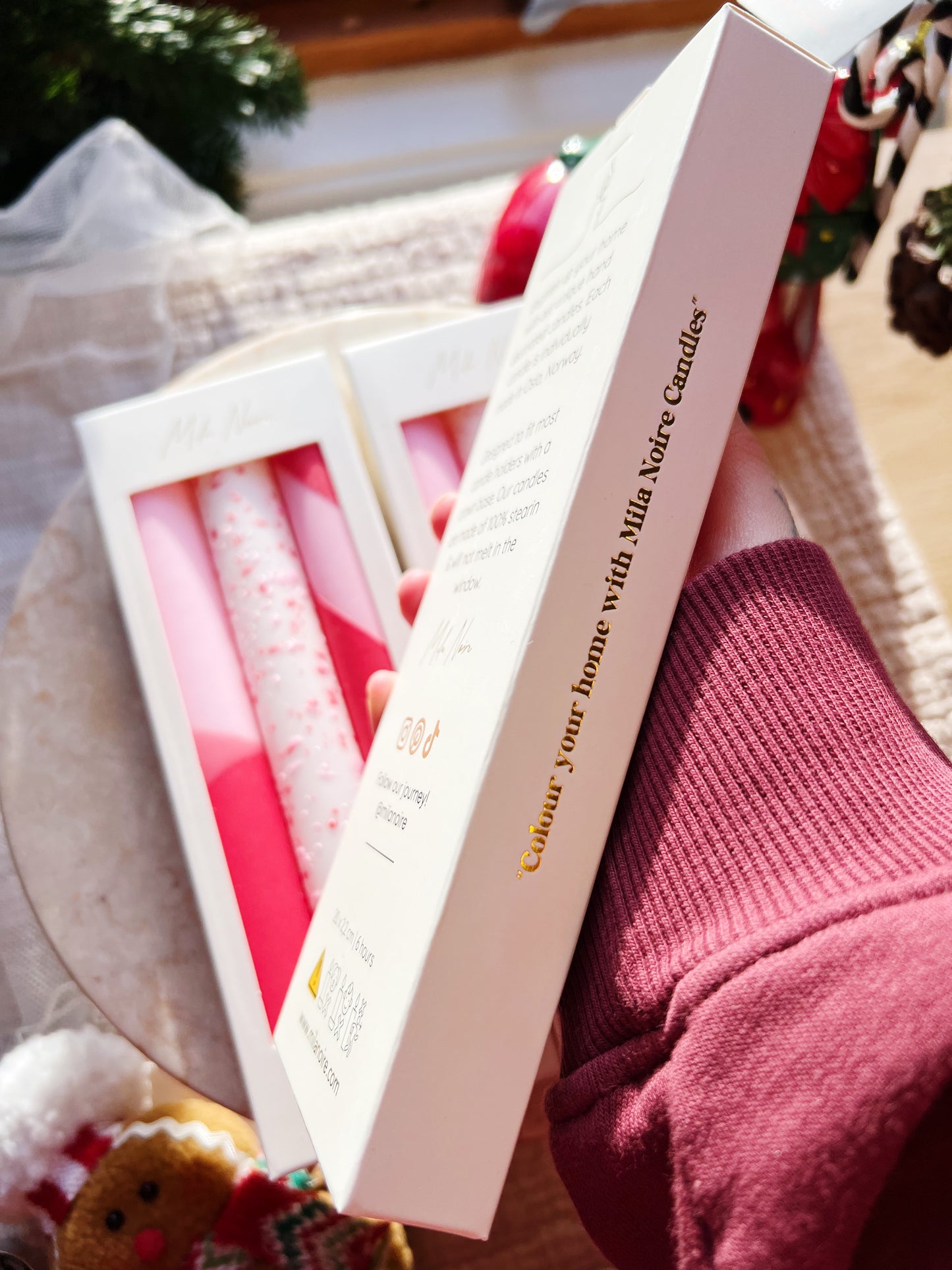 Holiday Kronelys 3-Pack: Fun Pink & Bright Red