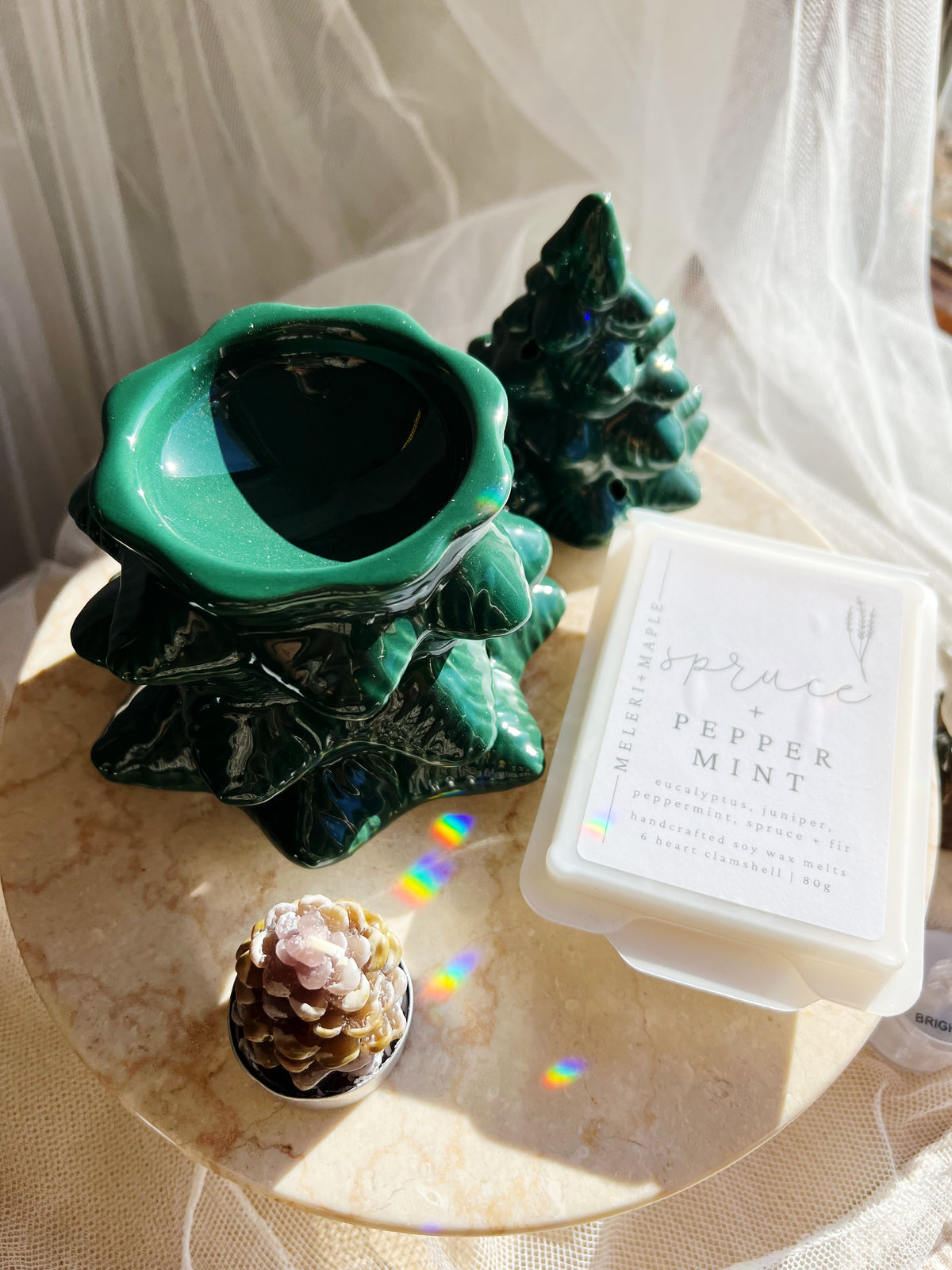 Winter Wonderland Wax melt brenner – Grønn Julegran i Keramikk