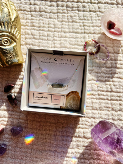 Silver Spectrum Labradoritt Sterling Sølv Halskjede