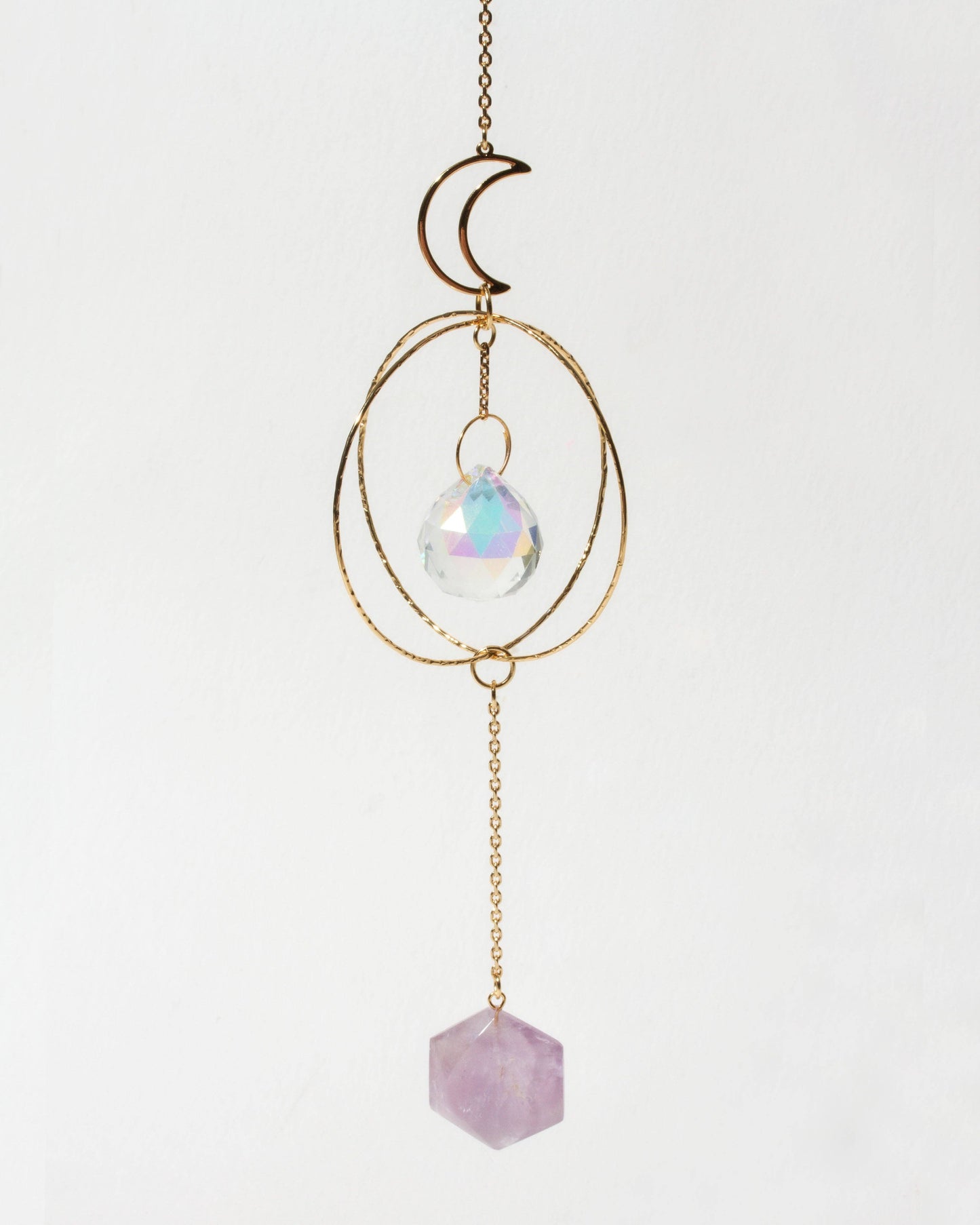Golden Moon Ametyst Suncatcher
