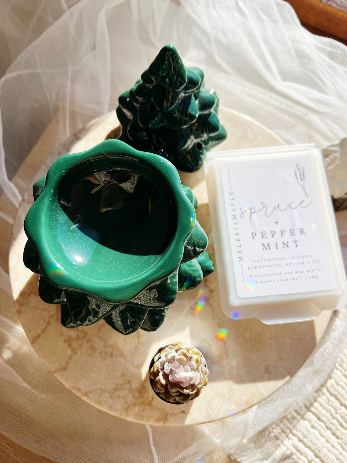 Winter Wonderland Wax melt brenner – Grønn Julegran i Keramikk