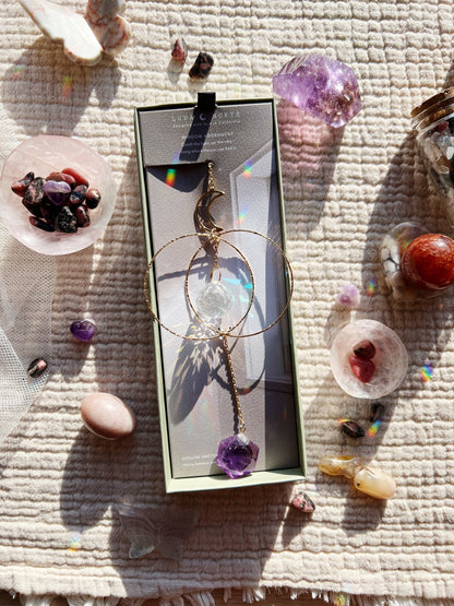Golden Moon Ametyst Suncatcher