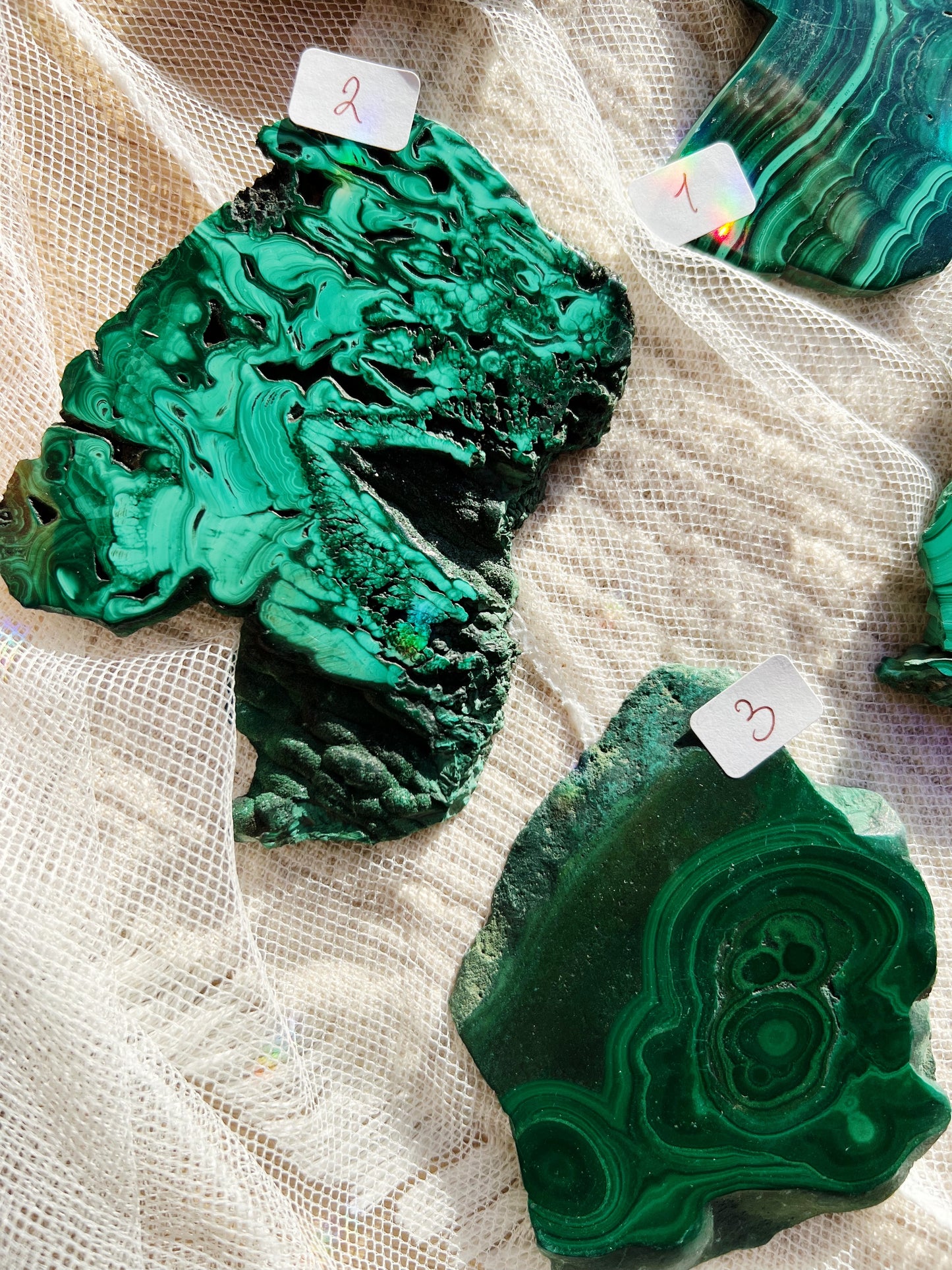 Malakitt Krystall Slices – 101-150g