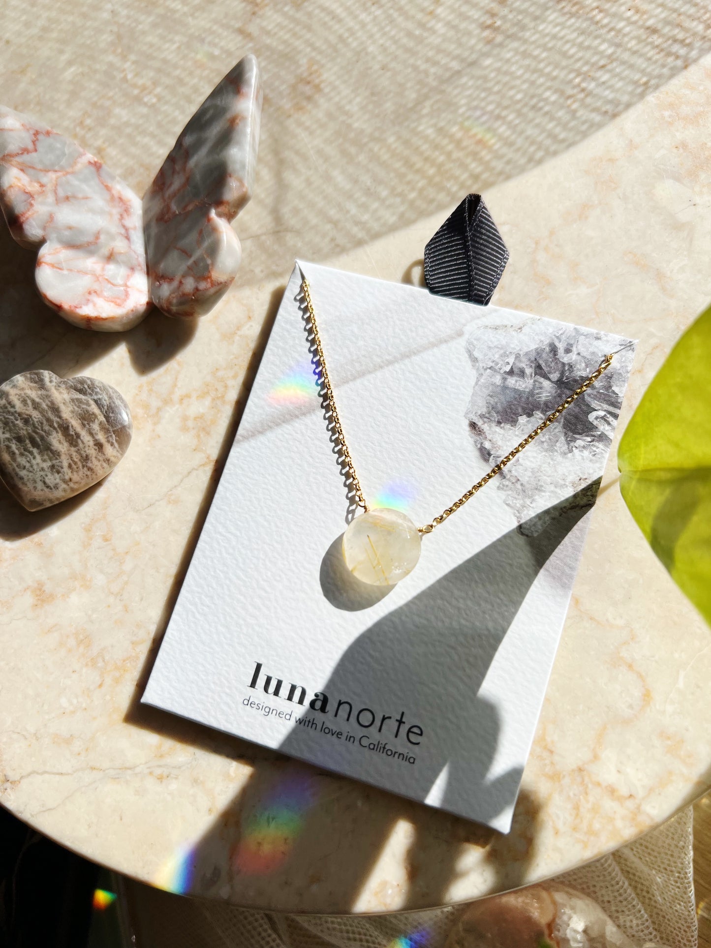 Gem in the Moon Halskjede - Rutilated Quartz
