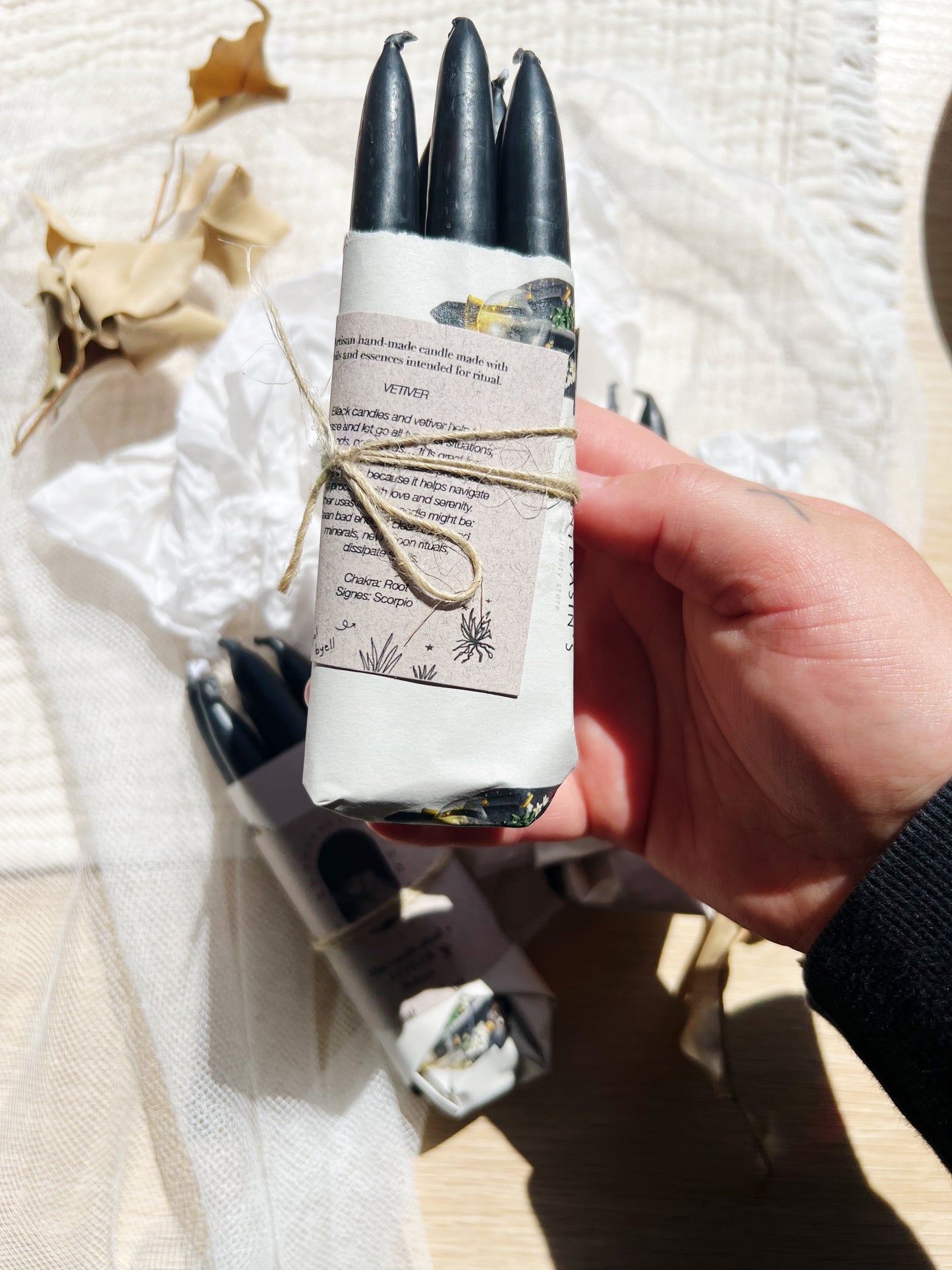 Vetiver Rituallys – Rensing & Beskyttelse | Pakke med 5 lys
