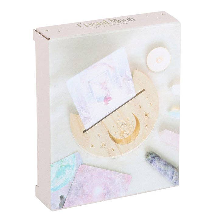 Naturlig Krystall Halvmåne Tarotkort Stativ