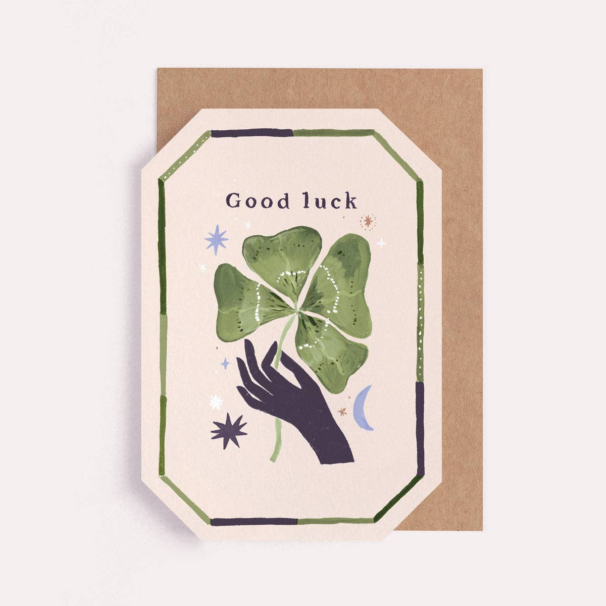 Lucky Clover Good Luck Card | Greetings Cards | Die Cut Card
