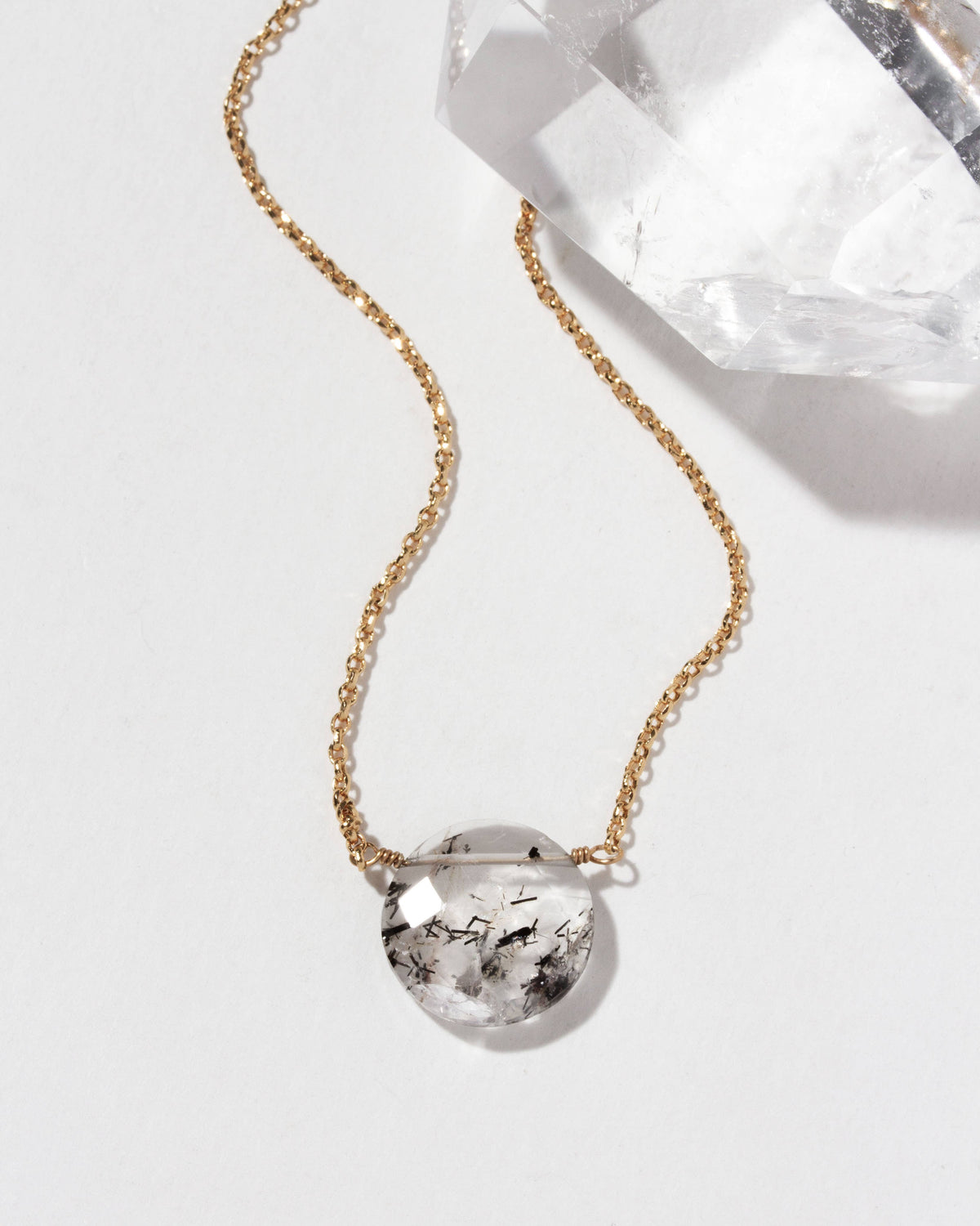 Gem in the Moon Halskjede - Tourmalinated Quartz