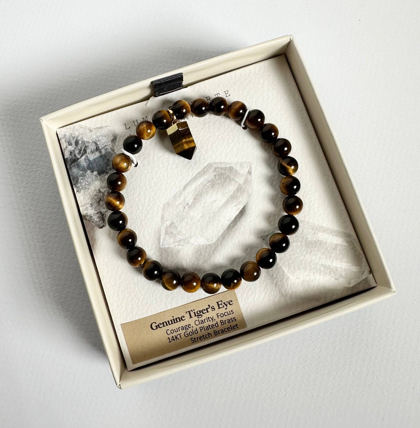 Healing Point Charm Armbånd - Tiger Eye 6mm