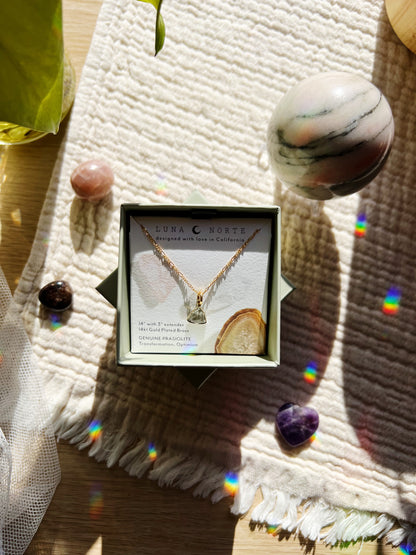 Bermuda Triangle Dainty Collar Halskjede - Prasiolite