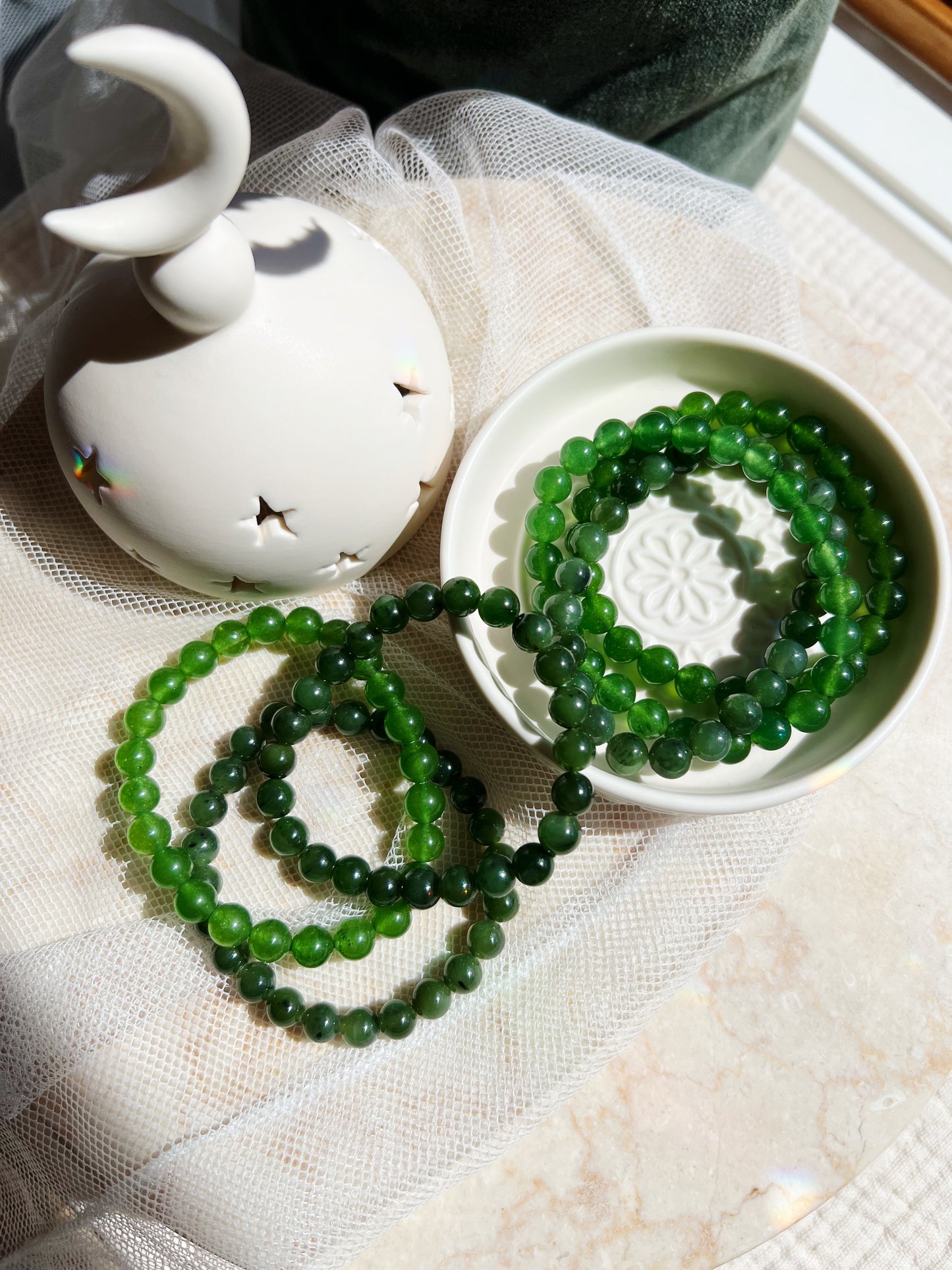 Nephrite Jade Armbånd 8mm