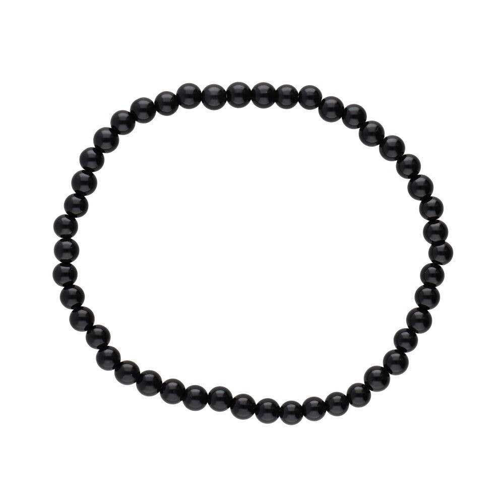 Sort Obsidian Armbånd 4mm