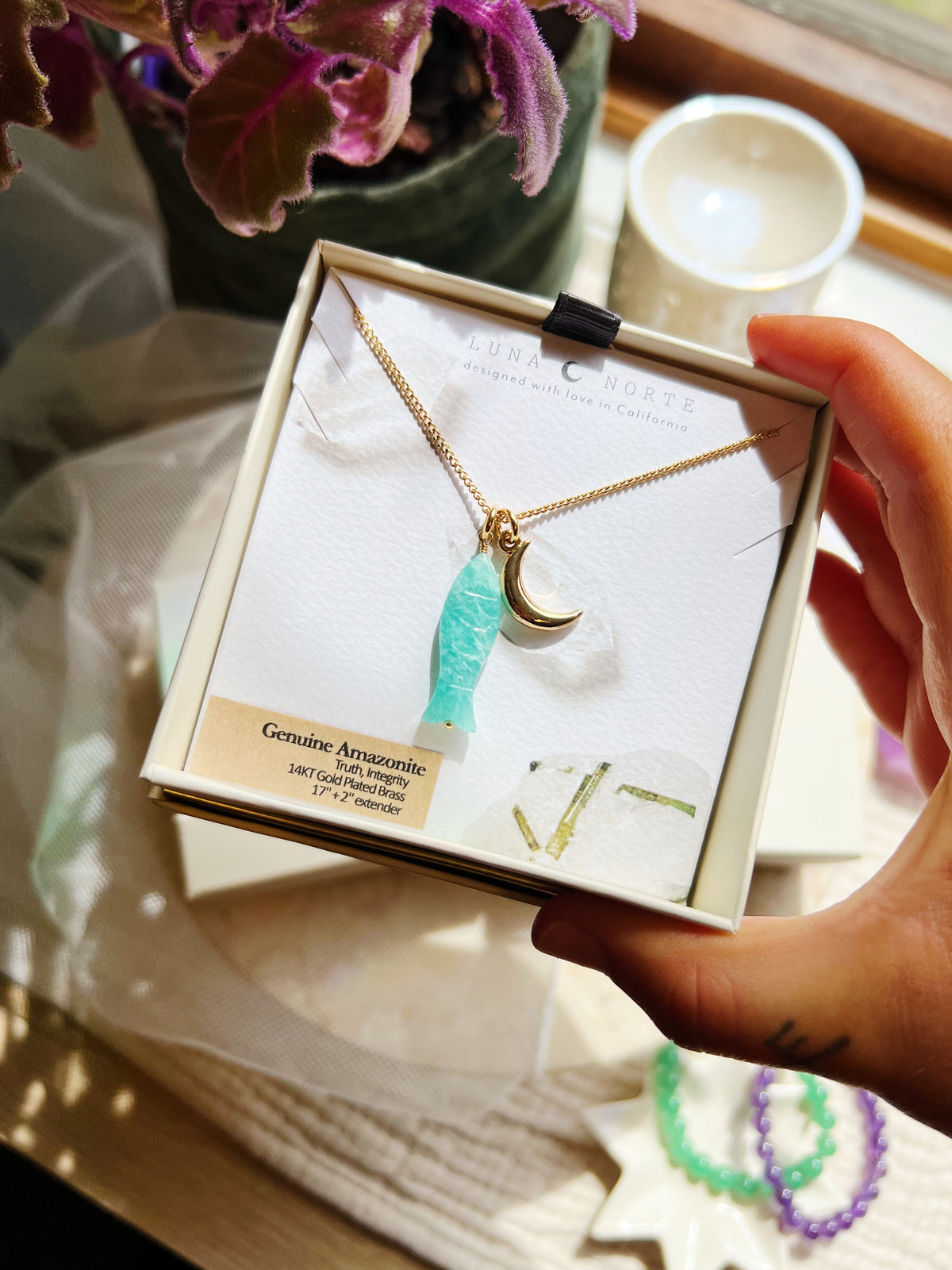Salty Siren Edelstein Charm Halskjede