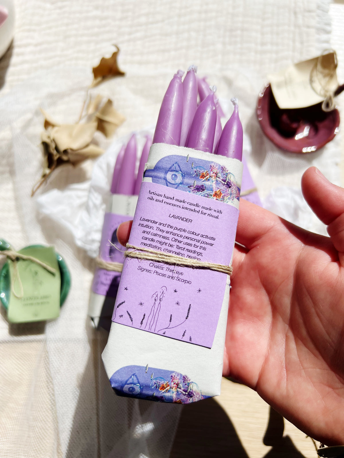 Lavendel Rituallys – Intuisjon & Indre Visdom | Pakke med 5 lys
