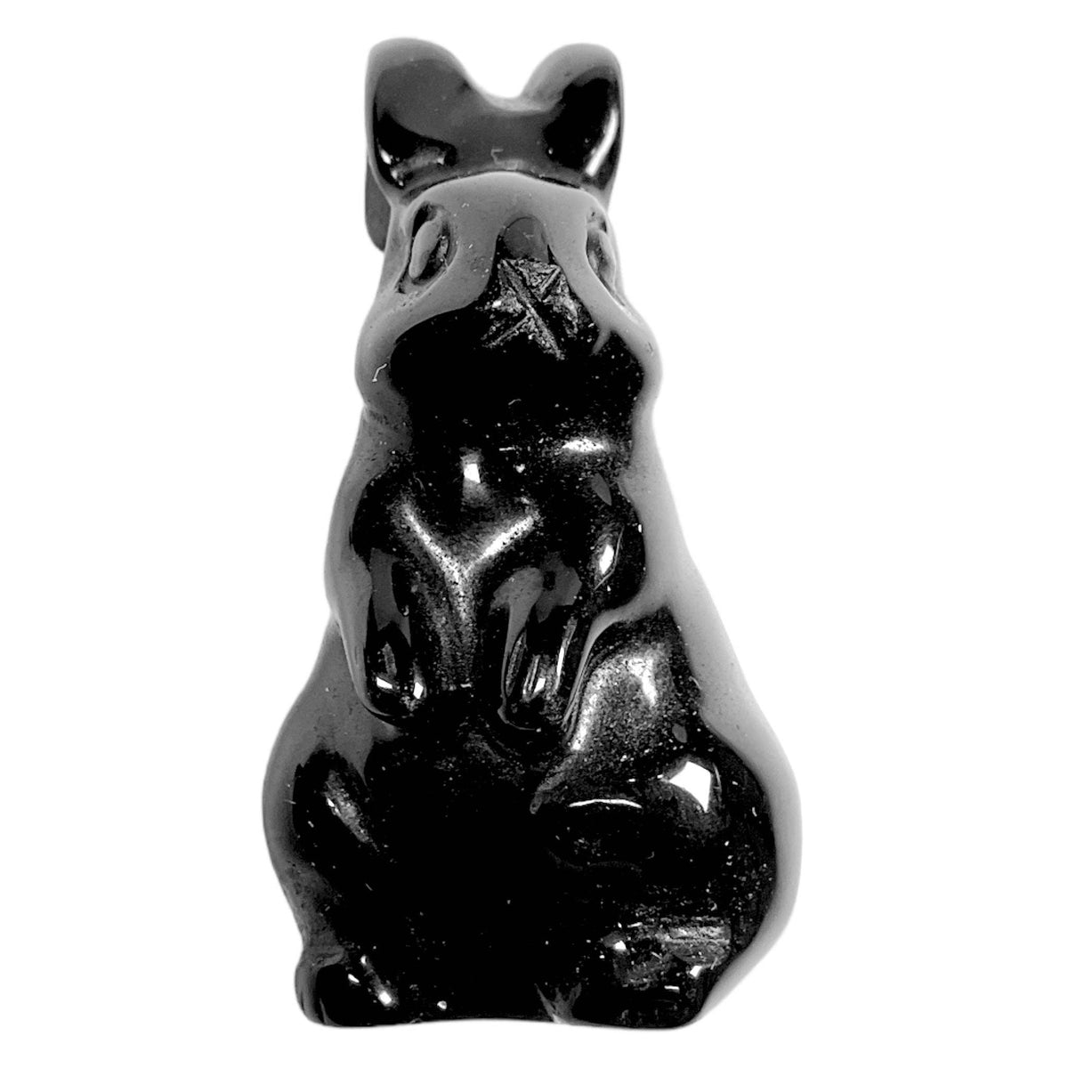 Sort Obsidian Krystall Kaninfigur