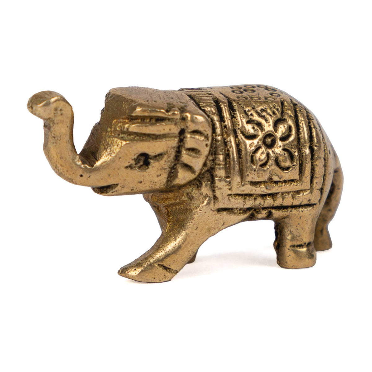 Lykkeelefant-figur i messing