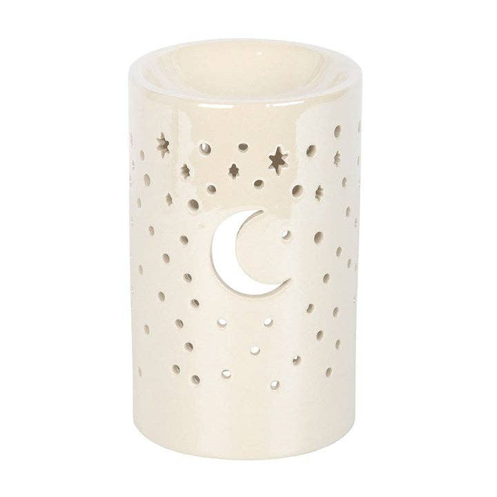 Måne Wax Melt Brenner - Iriserende Hvit