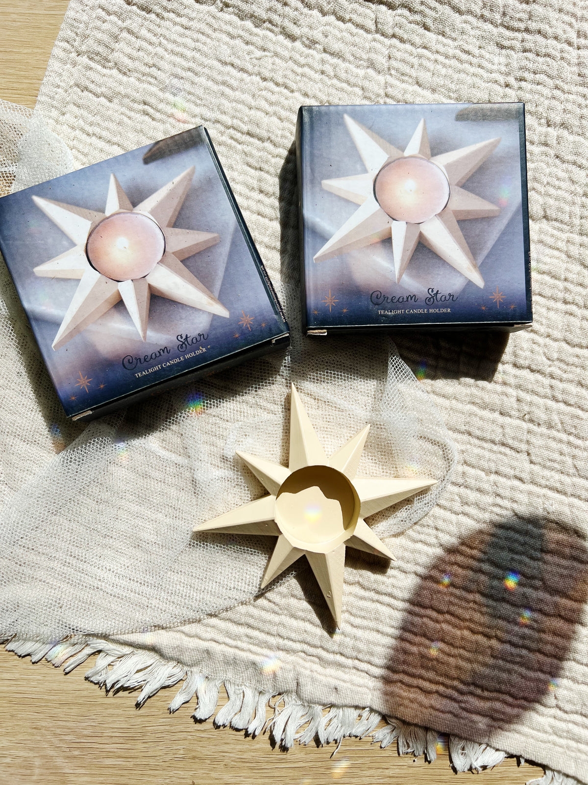 Cream Golden Star Telysholder