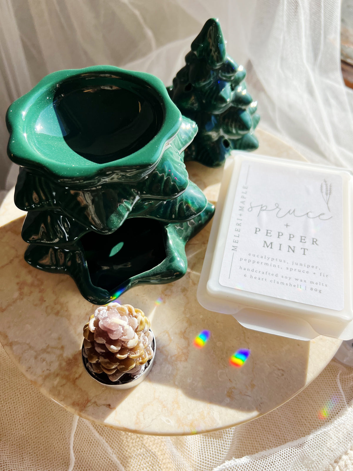 Winter Wonderland Wax melt brenner – Grønn Julegran i Keramikk