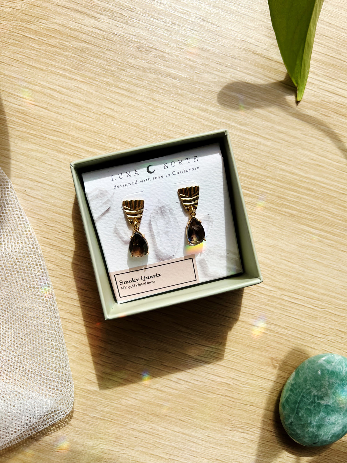 Exclamation Point Post Øredobber - Smoky Quartz