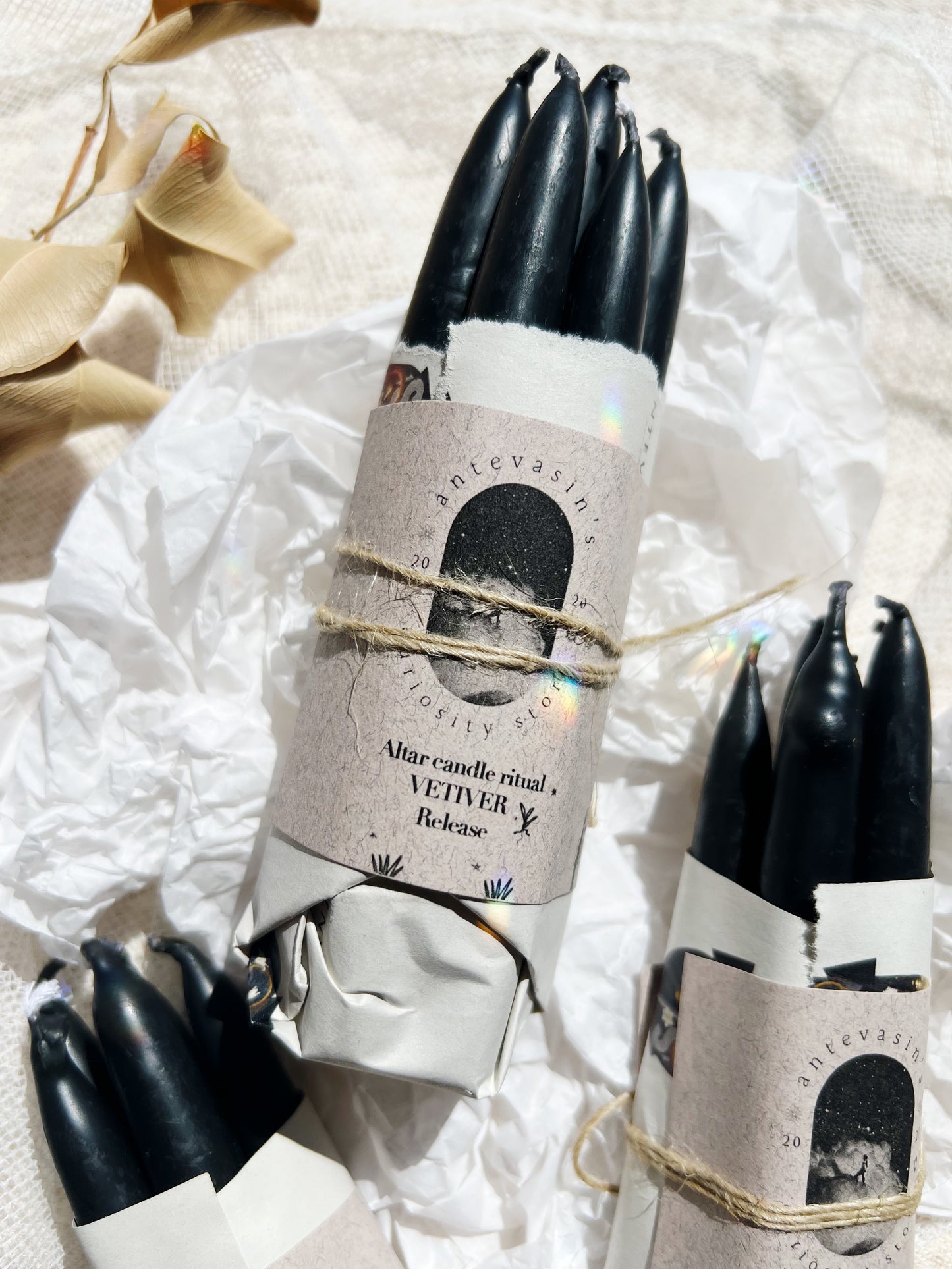 Vetiver Rituallys – Rensing & Beskyttelse | Pakke med 5 lys