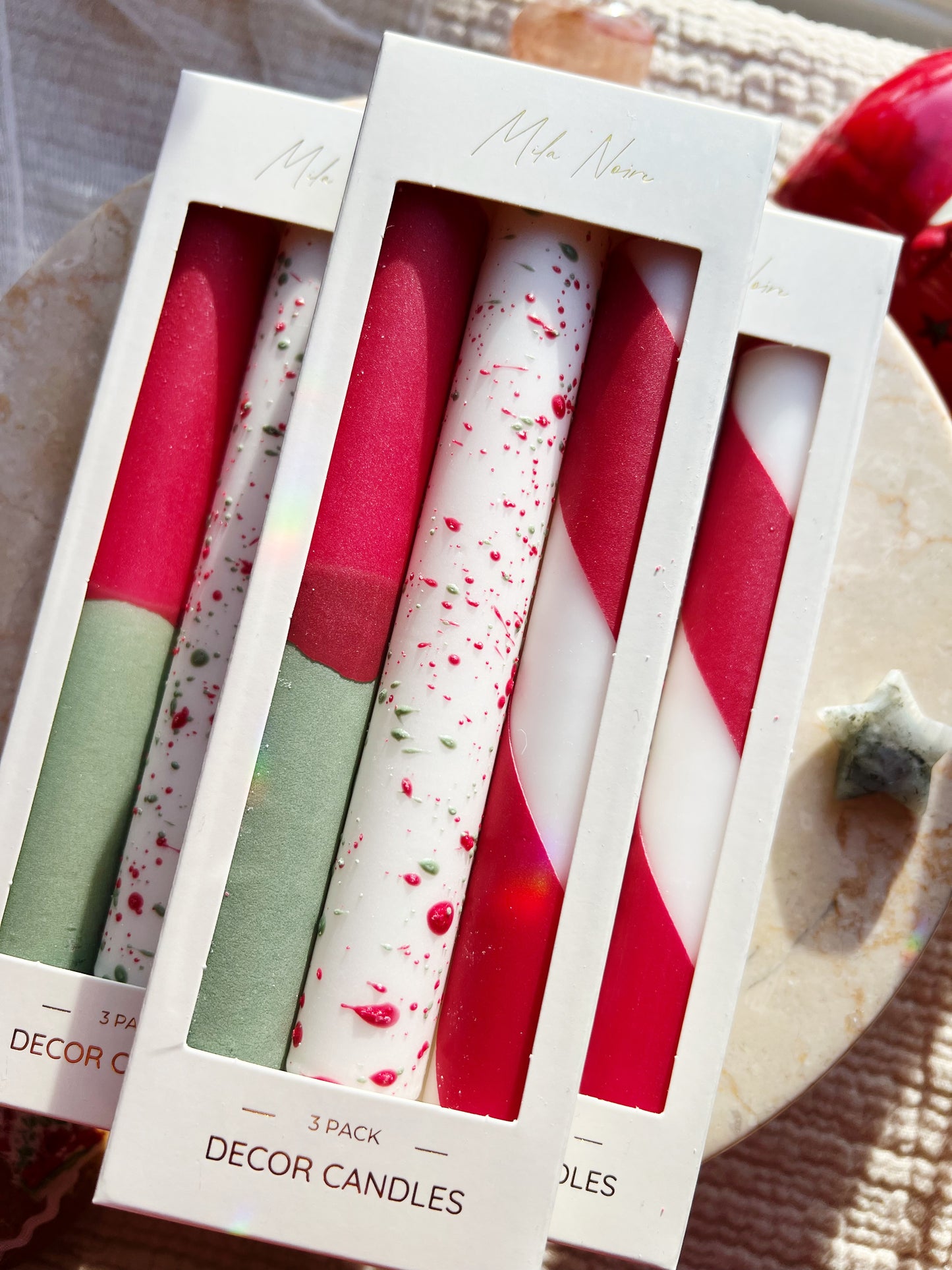 Holiday Kronelys 3-Pack: Red Mix