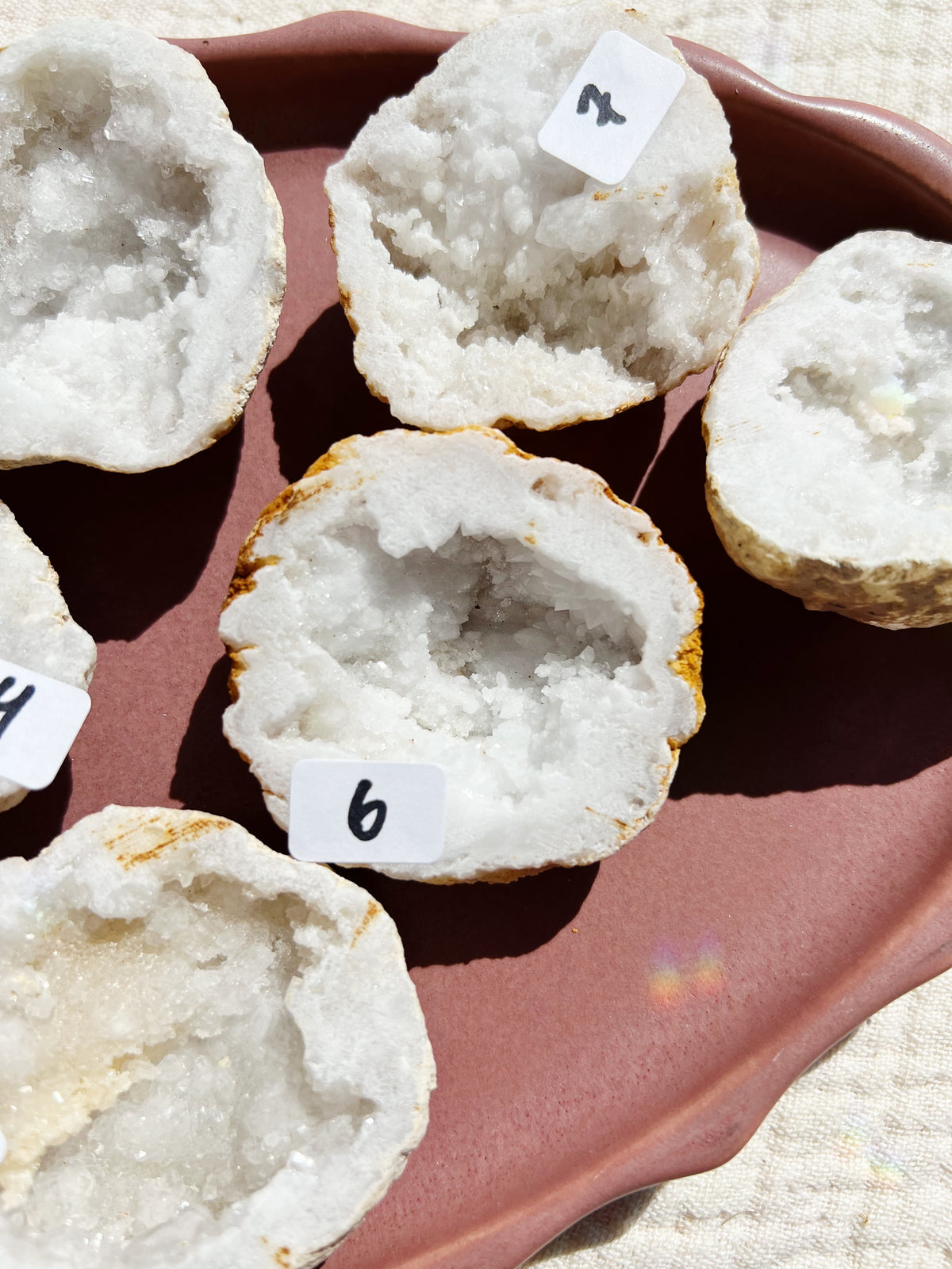 Hvit Agat Druzy Geode