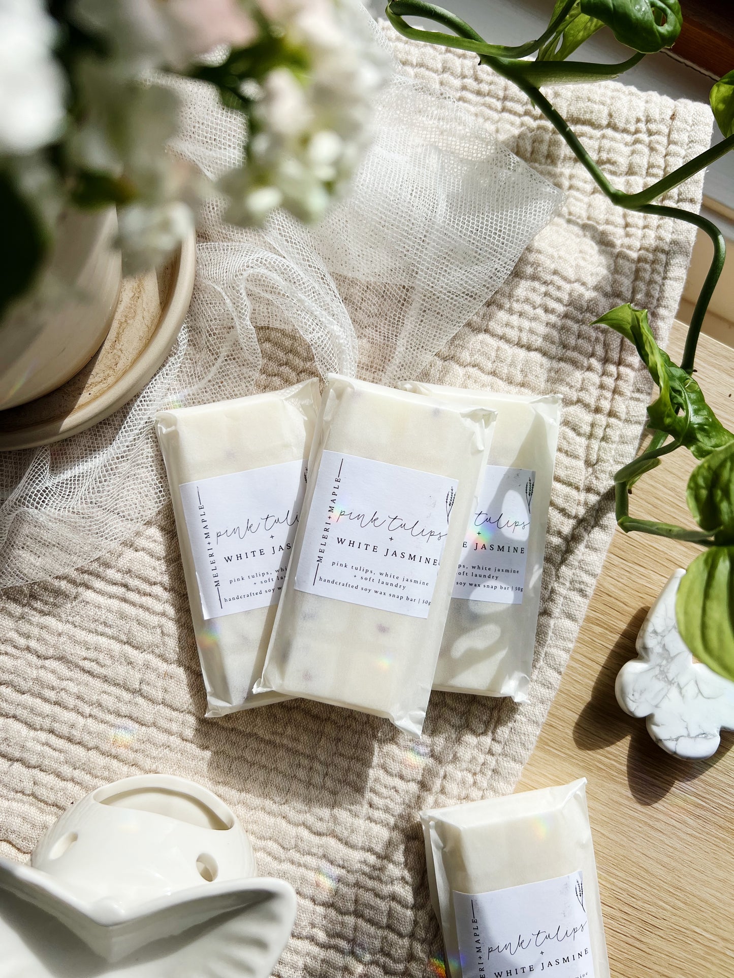 Pink Tulip & White Jasmine Snap Bar Wax Melt