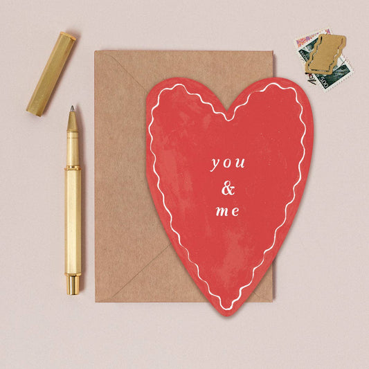 You & Me Heart Kort med konvelutt