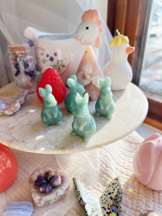 Grønn Aventurin Krystall Kaninfigur