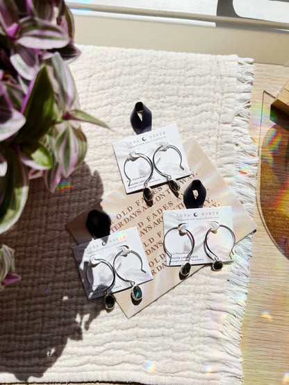 Pacific Threader Hoop  Øredobber i Sølv - Labradorite