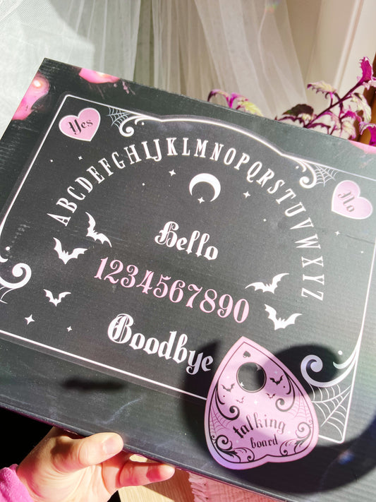 Pastel Rosa og Sort Gothic Ouija Talking Board