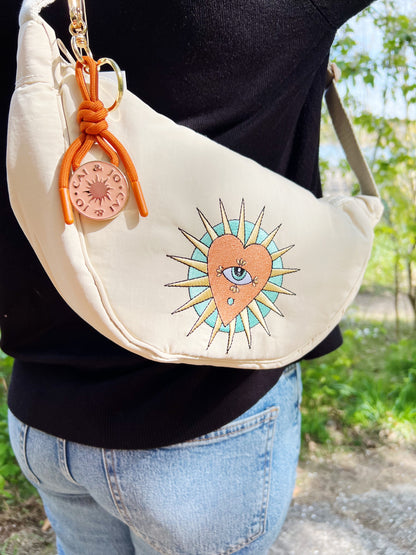 Nylon Sling Bag Stone
