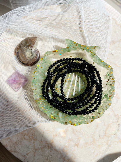 Sort Obsidian Armbånd 4mm