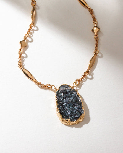Star, Stone, & Soul Gemstone Halskjede - Black Druzy