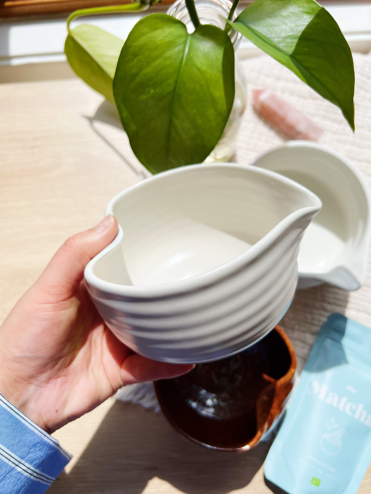 Hearty Matcha Mixing Bolle – Cream White