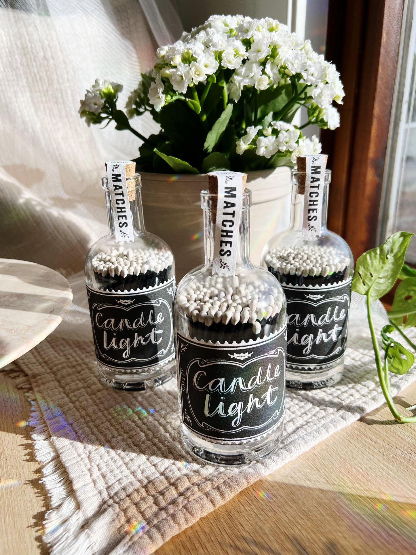 Candle Light Luxury Fyrstikker I Glassflaske