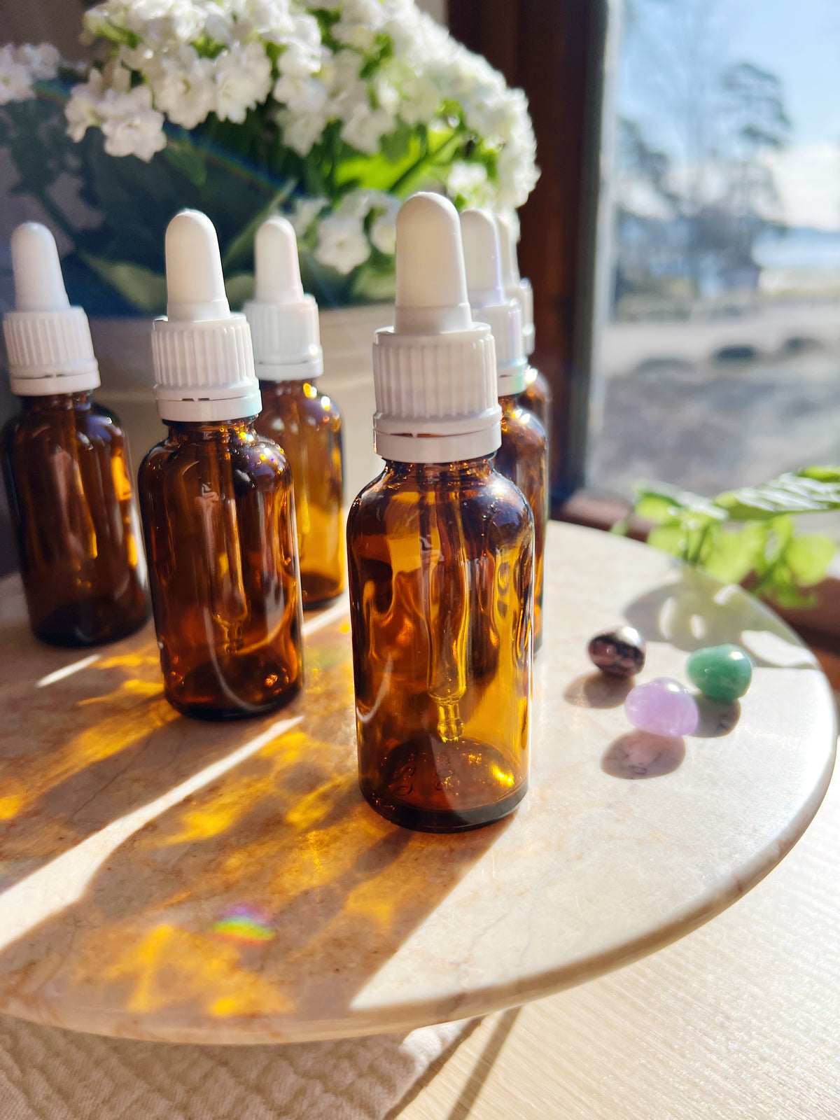 Glassflaske Amber 30ml med Pipette – Lag din egen magiske oljemiks