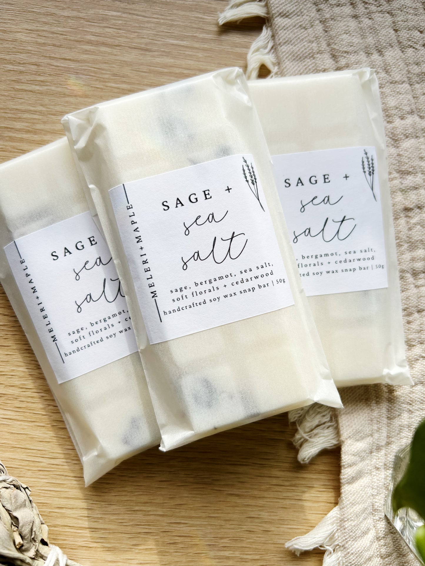 Sage + Sea Salt Snap Bar Wax Melt