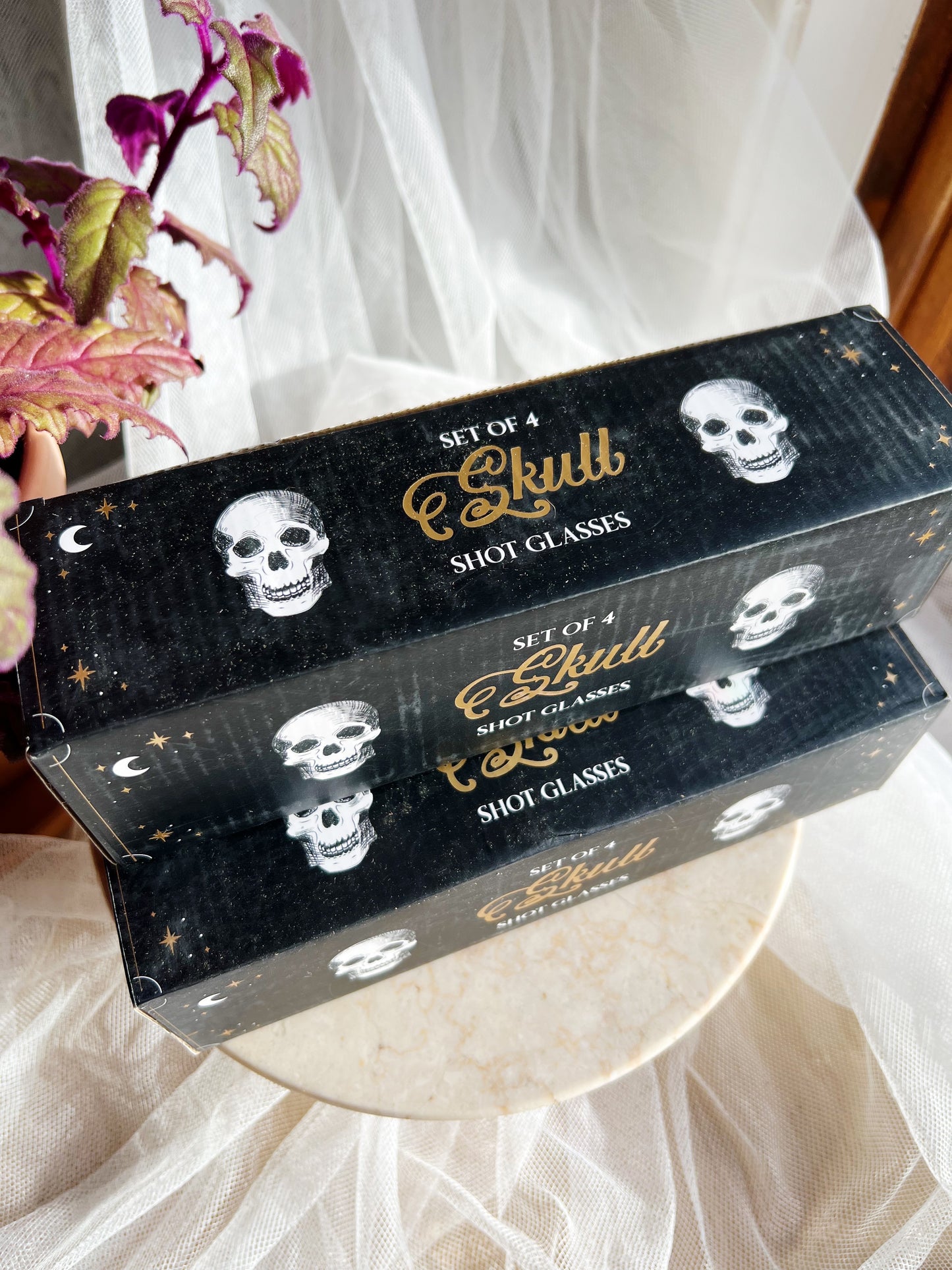Sett med 4 hodeskalle shotglass