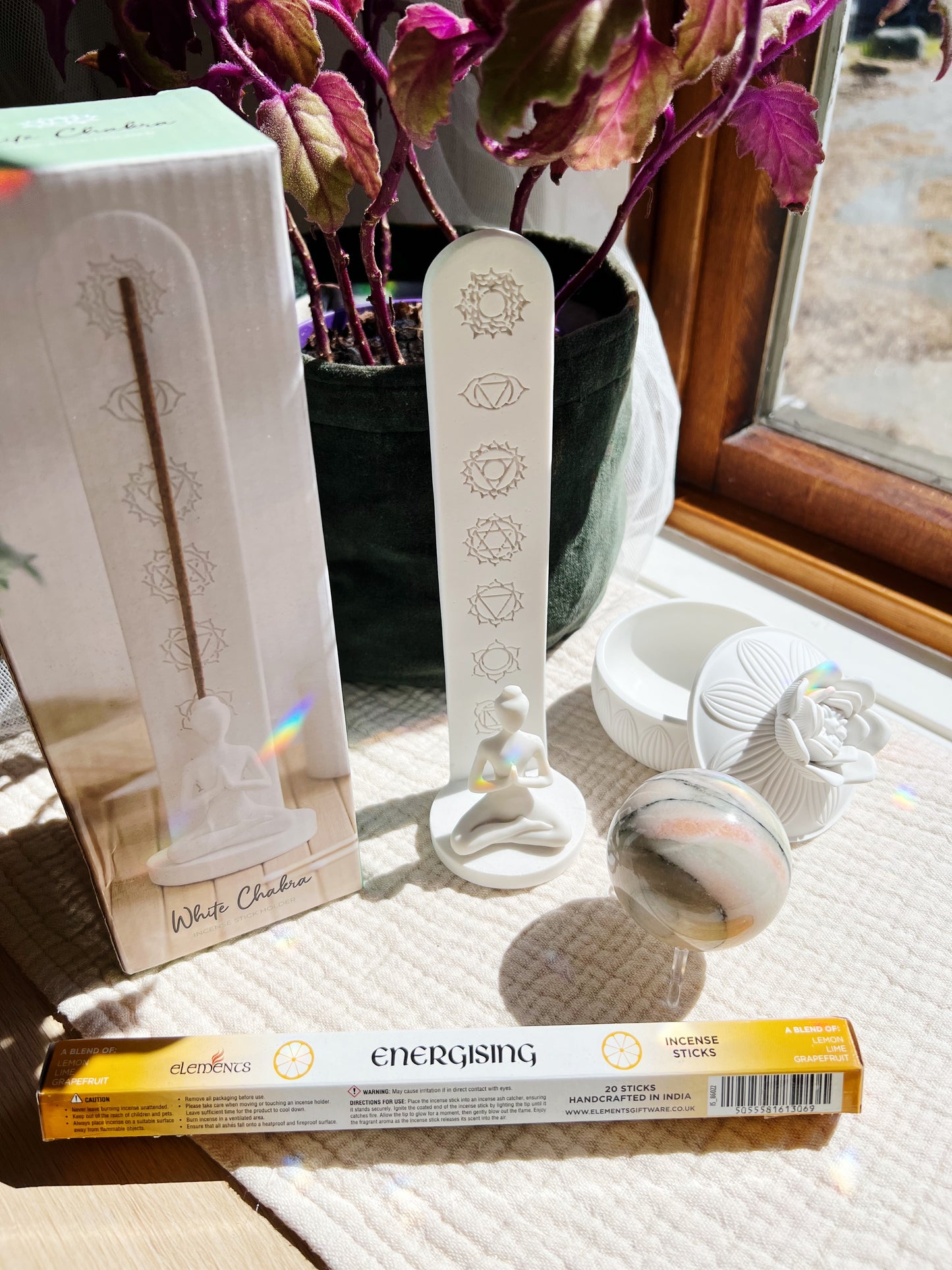 Chakra og Yogapose Røkelsespinneholder