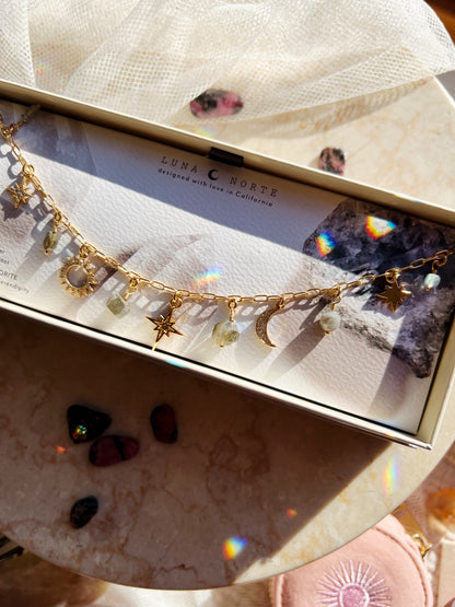 Midnight Mesa Labradoritt Charm Halskjede