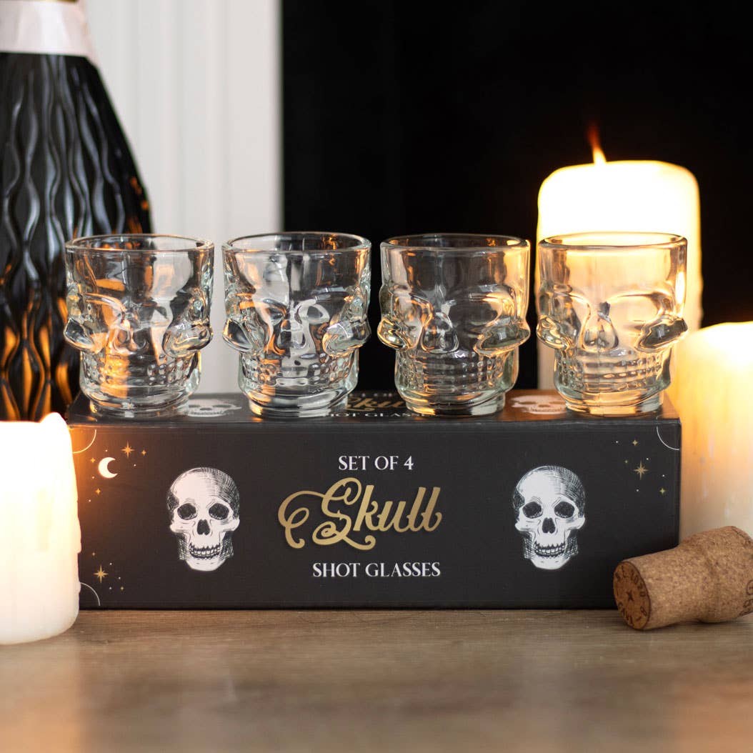 Sett med 4 hodeskalle shotglass