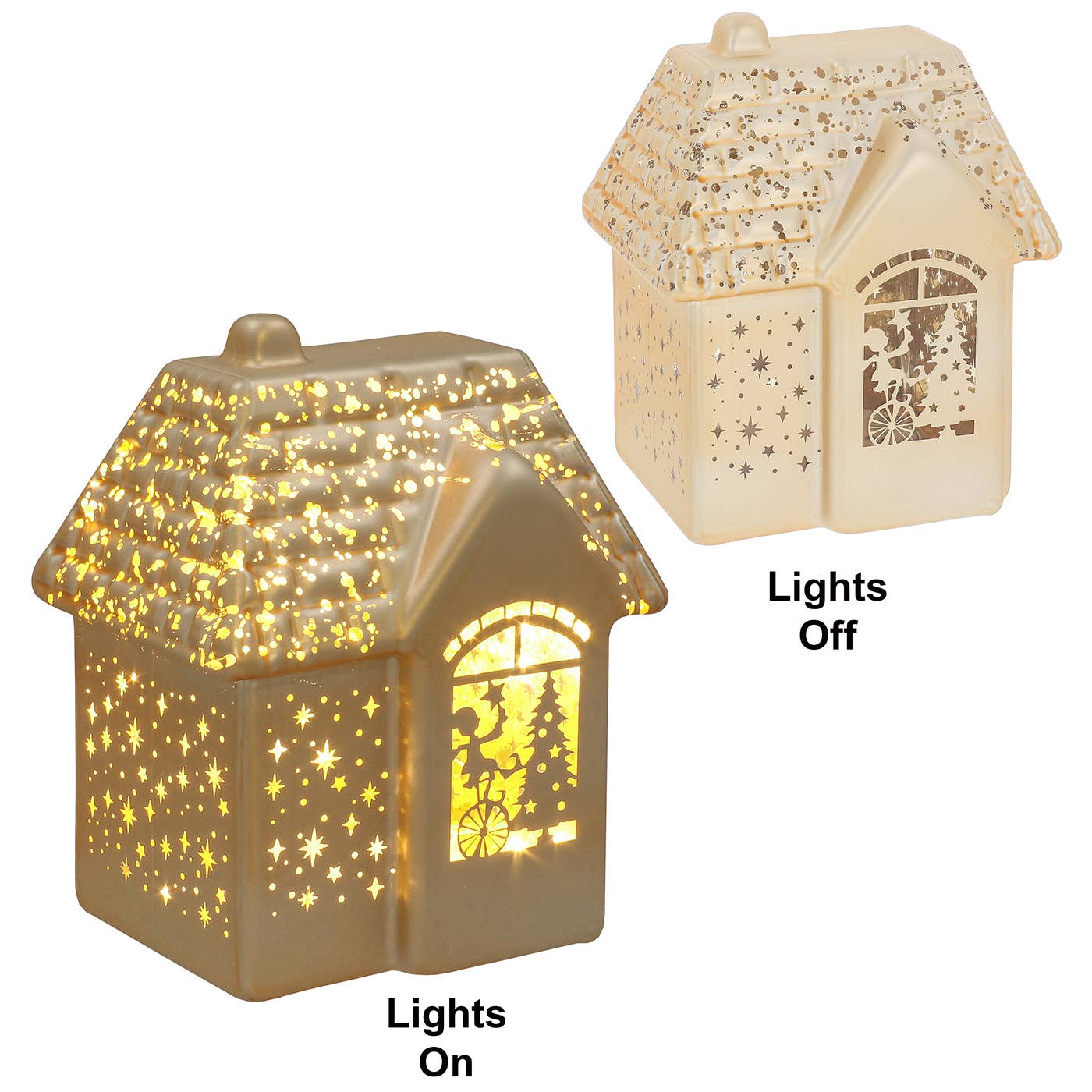 Julehus i Gull – Bright Xmas (14 cm)