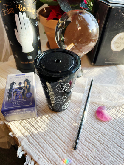 Gothic Pentagram Tumbler med sugerør