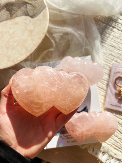 Store Rosenkvarts Dobble Krystallhjerter
