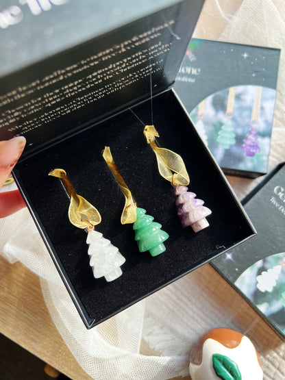 Sett med 3 krystall-juletrær Ornament