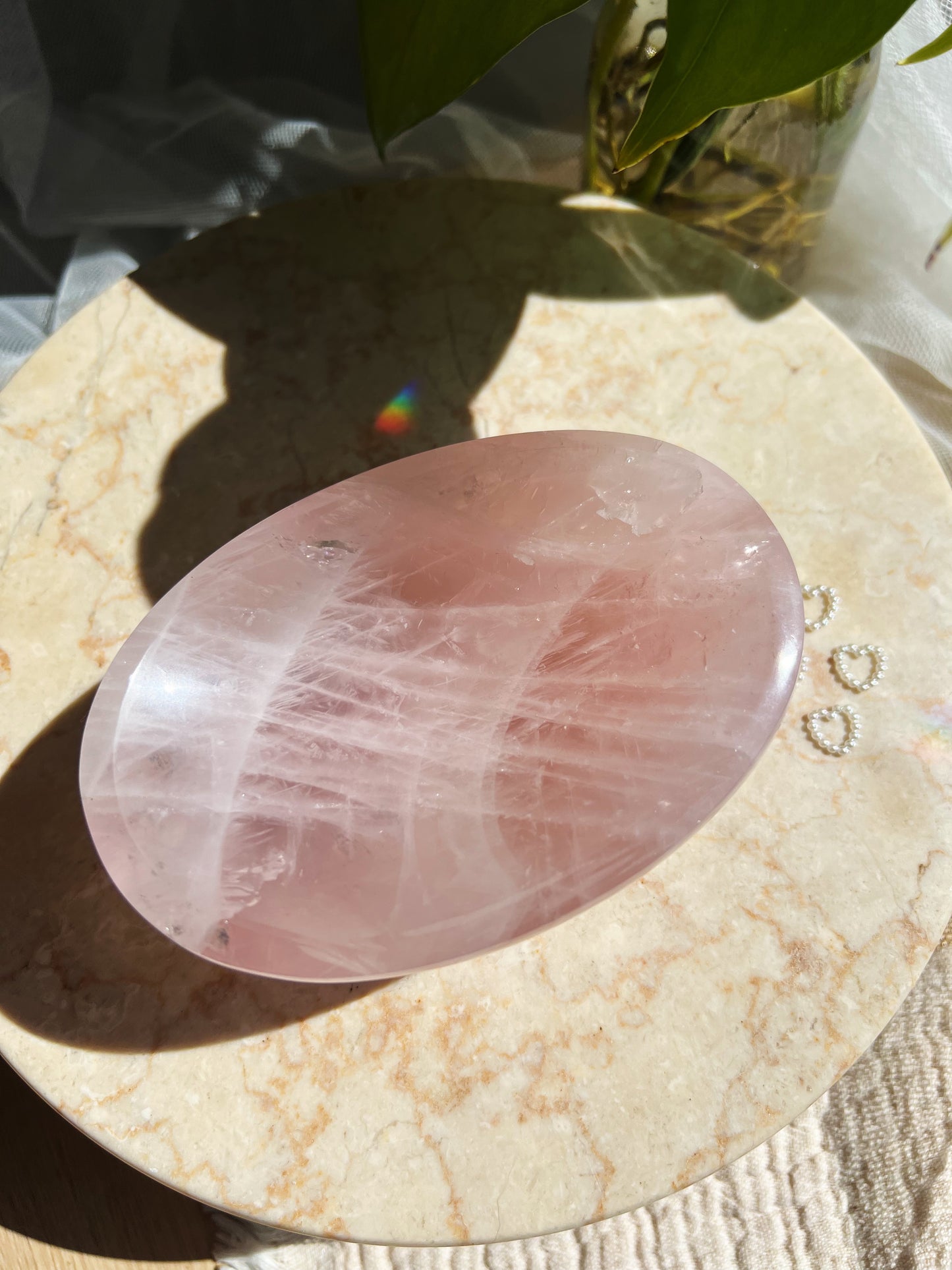 Stor Rosenkvarts Krystallskål 800-1100g