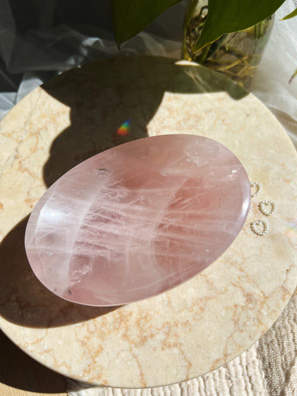 Stor Rosenkvarts Krystallskål 800-1100g