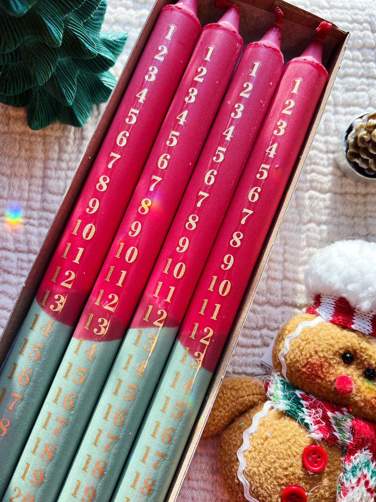 Adventskalender-lys – Red & Green